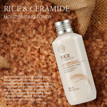 The Face Shop Rice & Ceramide Moisturizing Face Toner Enriched With Rice Extracts To Brighten The Skin | Suits All Skin Types |Hydrating Face Toner For Glowing Skin, Korean Skin Care products,150ml